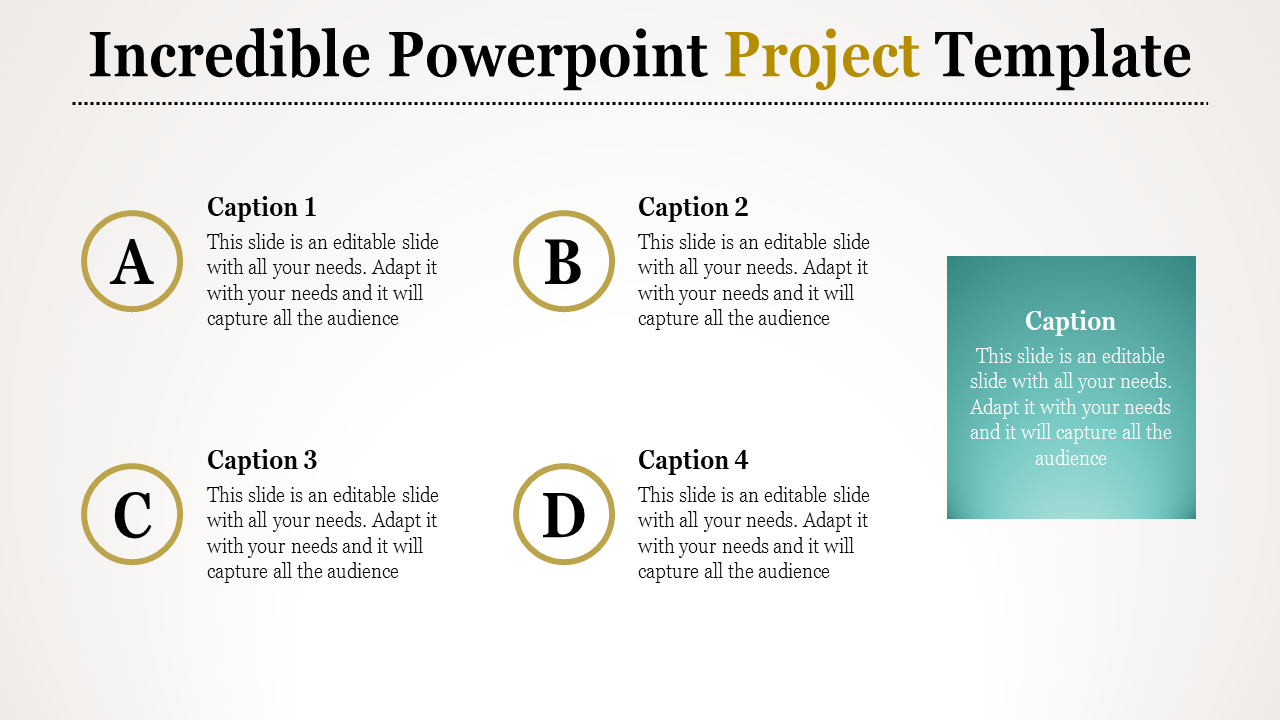 Free - Amazing Project PowerPoint Template With Four Node